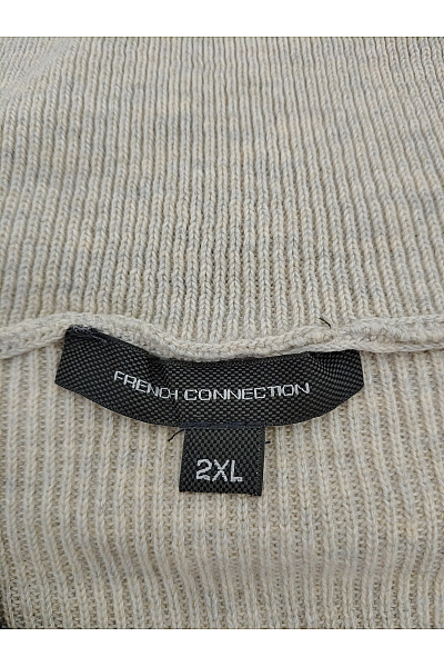 French Connection Béžový bavlněný pulovr se stojáčkem a zipem Vel. 2XL | French Connection | obrázek 7