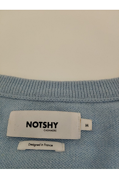 NOTSHY Pánský kašmírový pulovr s výstřihem do V modrý basic Vel. M | NOTSHY | obrázek 5