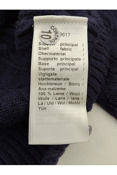 LACOSTE Modrý vlněný pulovr s copánkovým vzorem Vel. M | LACOSTE | obrázek 6