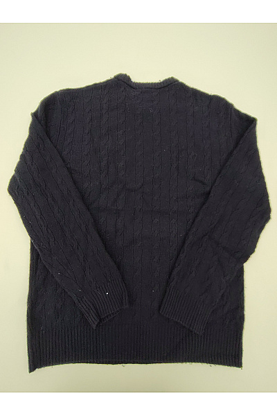 LACOSTE Modrý vlněný pulovr s copánkovým vzorem Vel. M | LACOSTE | obrázek 7