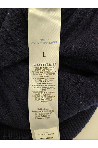 malo optimum Černý vlněný žebrovaný rolák Velikost L | malo optimum | obrázek 7