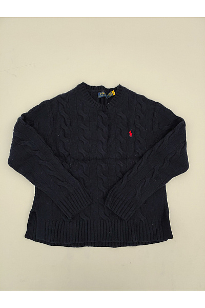 Ralph Lauren Černý vlněný pulovr s copánkovým vzorem Vel. US XL | Ralph Lauren | obrázek 2