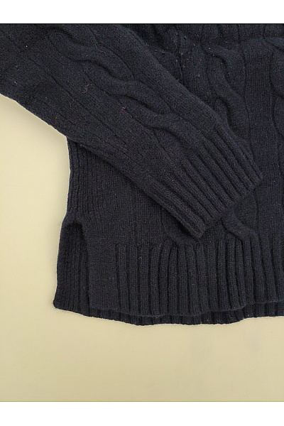 Ralph Lauren Černý vlněný pulovr s copánkovým vzorem Vel. US XL | Ralph Lauren | obrázek 3