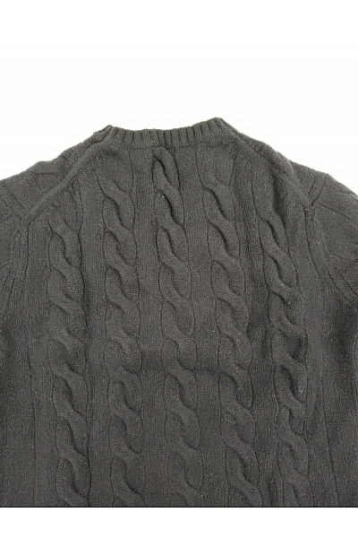 Ralph Lauren Černý vlněný pulovr s copánkovým vzorem Vel. US XL | Ralph Lauren | obrázek 9