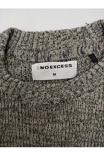 NO EXCESS Šedý pletený bavlněný pulovr přes hlavu basic Vel. M | NO EXCESS | obrázek 3