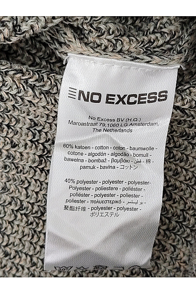 NO EXCESS Šedý pletený bavlněný pulovr přes hlavu basic Vel. M | NO EXCESS | obrázek 6