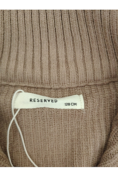 Reserved Chlapecký hnědý pletený svetr na zip s vysokým límcem Vel. EU 128 | reserved | obrázek 4