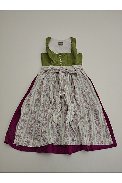 Hammerschmid Zelené Midi Dirndl šaty S Květinovým Vzorem Velikost DE 40