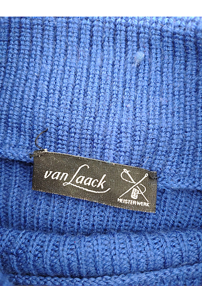 Van Laack Pánský modrý vlněný pletený pulovr se stojáčkem Velikost M | van Laack | obrázek 6