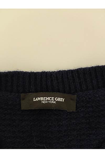 LAWRENCE GREY Pánský kašmírový pulovr modrý pletený basic Vel. L | LAWRENCE GREY | obrázek 4