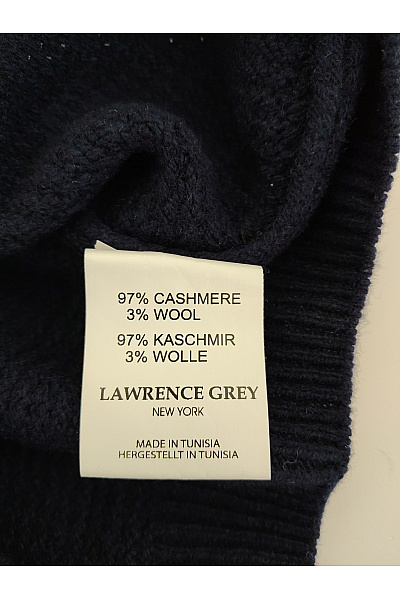 LAWRENCE GREY Pánský kašmírový pulovr modrý pletený basic Vel. L | LAWRENCE GREY | obrázek 7