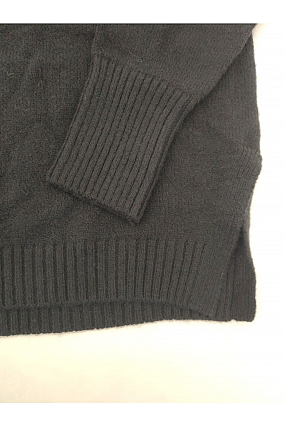 ANGE Černý pletený dámský pulovr s výstřihem do V oversized Vel. S/M | ANGE | obrázek 3