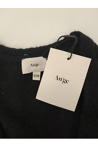 ANGE Černý pletený dámský pulovr s výstřihem do V oversized Vel. S/M | ANGE | obrázek 5