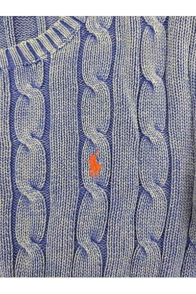 Ralph Lauren Modrý bavlněný copánkový pulovr Vel. M | Ralph Lauren | obrázek 4