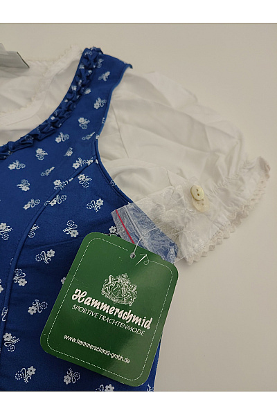 Hammerschmid Dívčí bavlněné dirndl šaty červeno-modré s květinovým vzorem Velikost EU 140 | Hammerschmid | obrázek 4