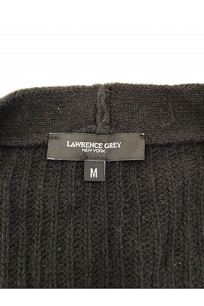 LAWRENCE GREY Černý vlněný kardigan na knoflíky žebrovaný Velikost US M | LAWRENCE GREY | obrázek 4