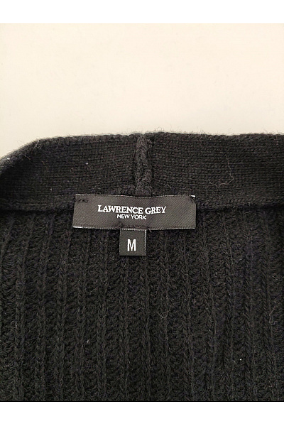 LAWRENCE GREY Černý vlněný kardigan na knoflíky žebrovaný Velikost US M | LAWRENCE GREY | obrázek 5