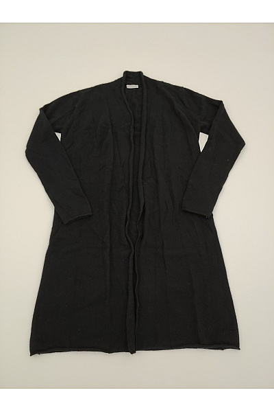 MAX TONSO CASHMERE Dámský černý Kašmírový Kardigan Dlouhý Basic Velikost M