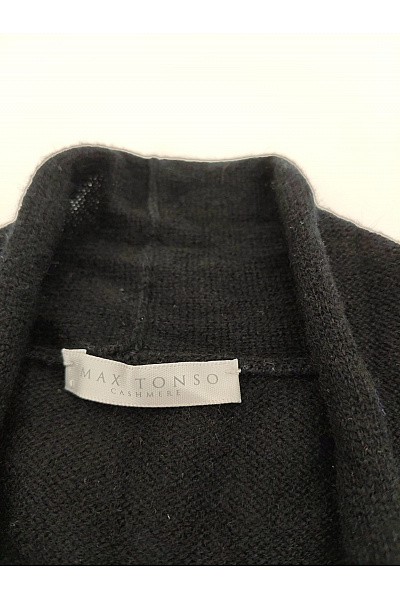 MAX TONSO CASHMERE Dámský černý kašmírový kardigan dlouhý basic Velikost M | MAX TONSO CASHMERE | obrázek 3