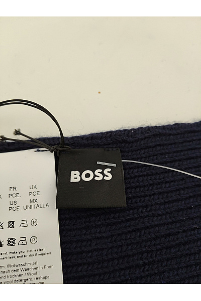 Hugo Boss Modrá pletená kašmírová šála | Hugo Boss | obrázek 3