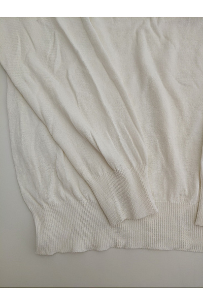 Pánský bílý basic pulovr s dlouhým rukávem Velikost L | Unimoda | obrázek 4