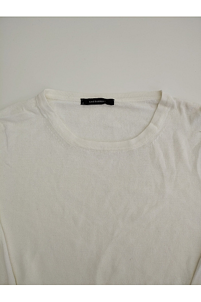 Pánský bílý basic pulovr s dlouhým rukávem Velikost L | Unimoda | obrázek 5