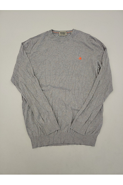 Scotch & Soda Pánský šedý Basic Pulovr S Dlouhým Rukávem Velikost L