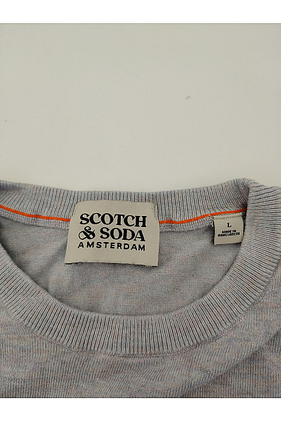 Scotch & Soda Pánský šedý basic pulovr s dlouhým rukávem Velikost L | Scotch & Soda | obrázek 4
