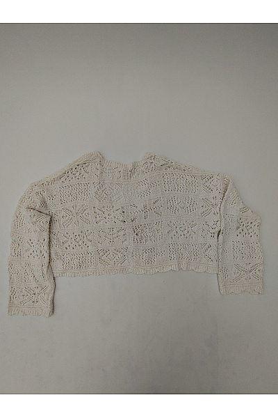 ONLY Béžový ažurový crop kardigan s dlouhým rukávem Velikost S | ONLY | obrázek 5