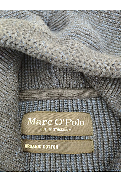 Marc O´Polo Pánský bavlněný pletený žebrovaný svetr na zip s kapucí modrý Vel. M | Marc O´Polo | obrázek 5