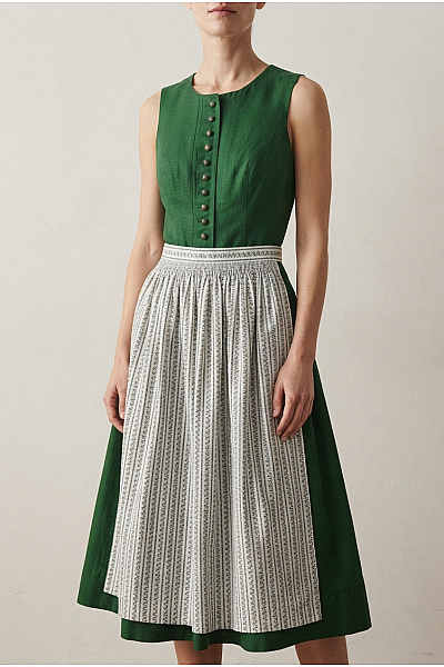 Hammerschmid Zelené Midi Dirndl šaty S Propínáním Vel. DE 34