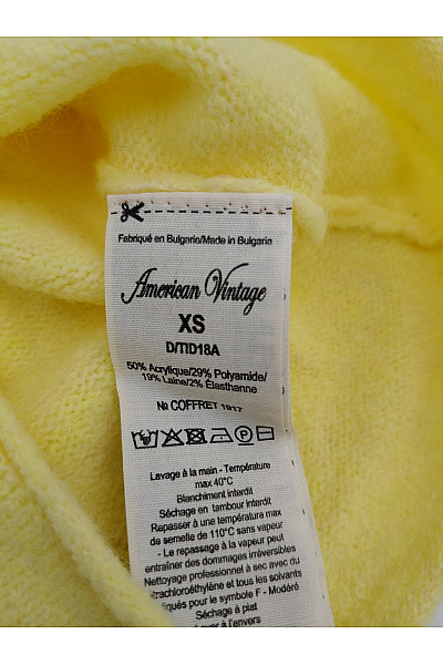 American Vintage Dámský žlutý pletený pulovr s výstřihem do V Vel. XS | American Vintage | obrázek 3