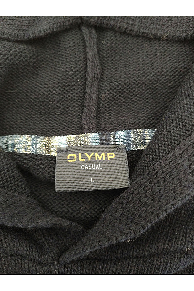 OLYMP Pánský černý pletený svetr s kapucí přes hlavu Vel. L | OLYMP | obrázek 5