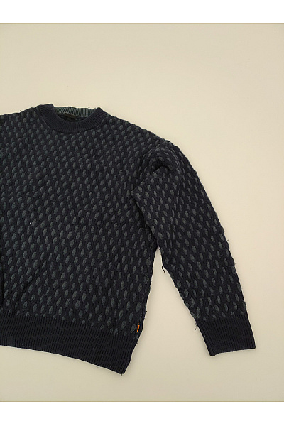 Hugo Boss Dámský modrý pletený pulovr s texturovaným vzorem Vel. XL | Hugo Boss | obrázek 2