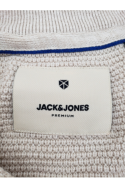 JACK & JONES Béžový pletený pánský pulovr se stojáčkem na zip Velikost M | JACK & JONES | obrázek 8