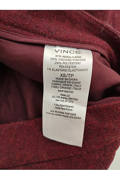 VINCE. Červené široké kalhoty s vysokým pasem Velikost XS/TP | VINCE. | obrázek 3
