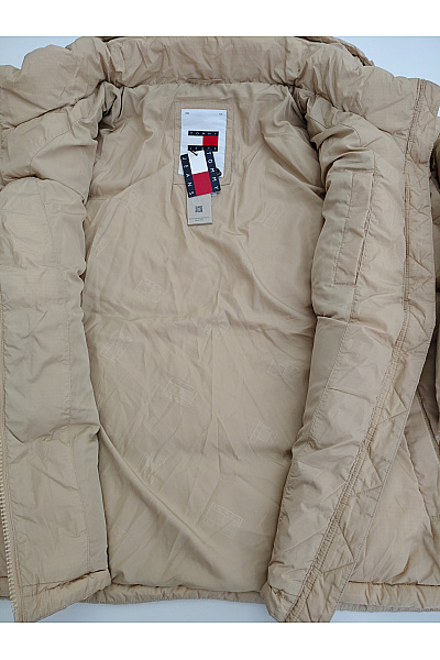 TOMMY HILFIGER Béžová prošívaná puffer bunda s kapucí oversize Vel. 6XL | TOMMY HILFIGER | obrázek 6