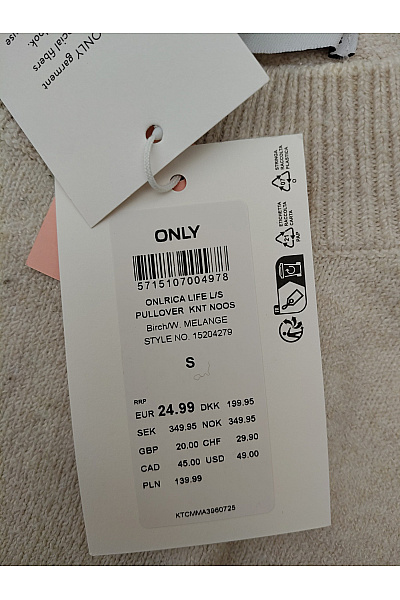 ONLY Béžový pletený pulovr se stojáčkem basic Velikost S | ONLY | obrázek 4