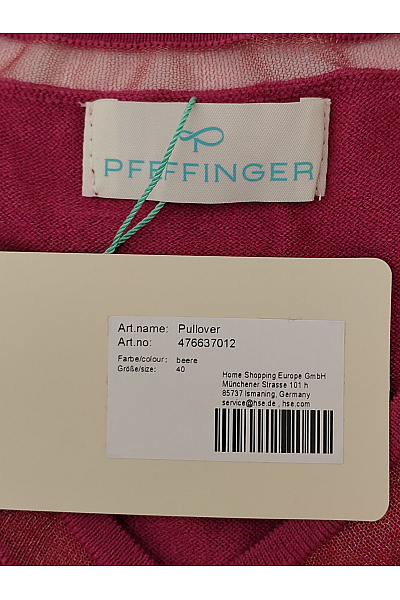 PFEFFINGER Červený dámský pulovr s výstřihem do V Vel. DE 40 | PFEFFINGER | obrázek 6