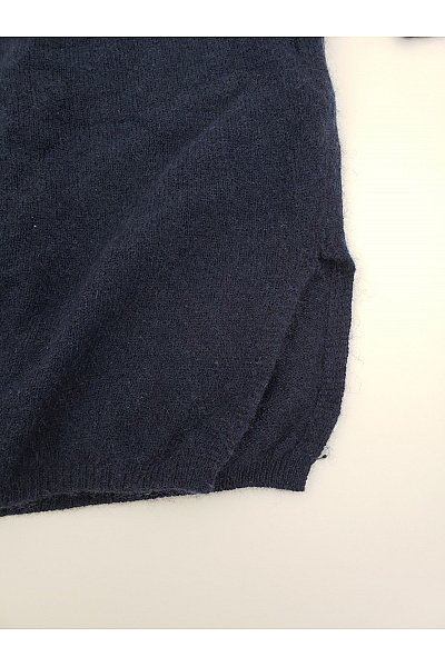 ABSOLUT CASHMERE Dámský modrý oversized pulovr s výstřihem do V Velikost M | ABSOLUT CASHMERE | obrázek 3