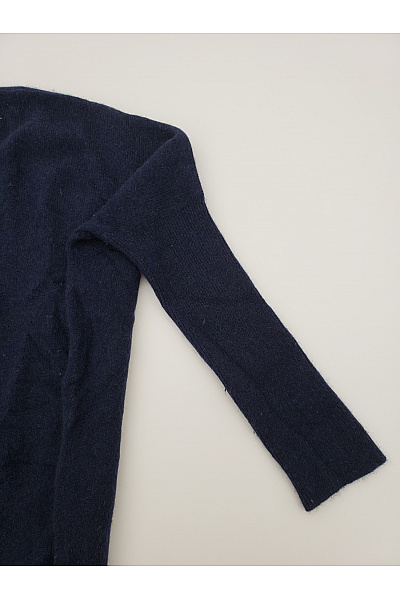 ABSOLUT CASHMERE Dámský modrý oversized pulovr s výstřihem do V Velikost M | ABSOLUT CASHMERE | obrázek 5