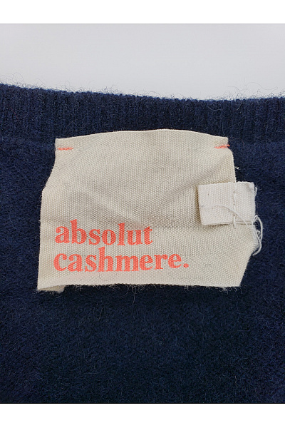 ABSOLUT CASHMERE Dámský modrý oversized pulovr s výstřihem do V Velikost M | ABSOLUT CASHMERE | obrázek 6