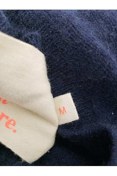ABSOLUT CASHMERE Dámský modrý oversized pulovr s výstřihem do V Velikost M | ABSOLUT CASHMERE | obrázek 7
