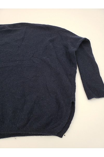 ABSOLUT CASHMERE Dámský modrý oversized pulovr s výstřihem do V Velikost M | ABSOLUT CASHMERE | obrázek 9