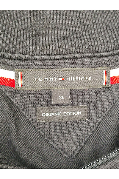 TOMMY HILFIGER Černý bavlněný pletený kardigan na zip se stojáčkem Vel. XL | TOMMY HILFIGER | obrázek 5