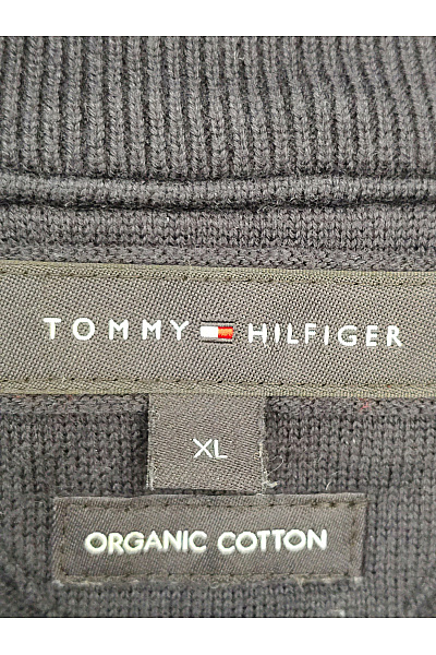 TOMMY HILFIGER Černý bavlněný pletený kardigan na zip se stojáčkem Vel. XL | TOMMY HILFIGER | obrázek 6