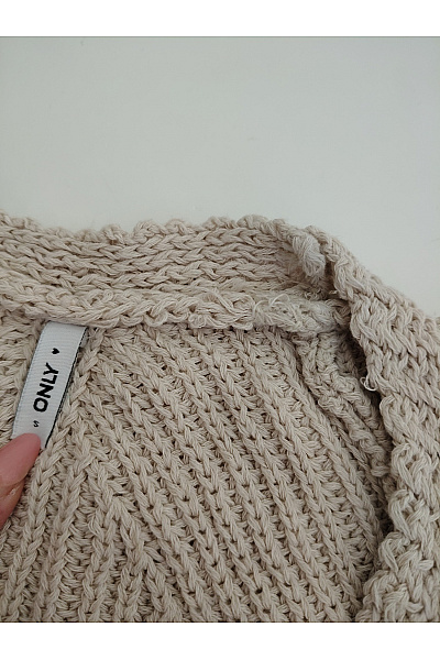 ONLY Béžový bavlněný pletený kardigan na knoflíky Velikost S | ONLY | obrázek 8