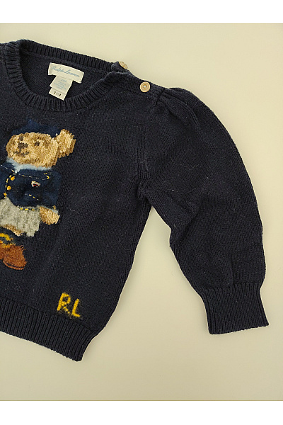 Ralph Lauren Dětský modrý bavlněný svetr s medvídkem Velikost 24M | Ralph Lauren | obrázek 2