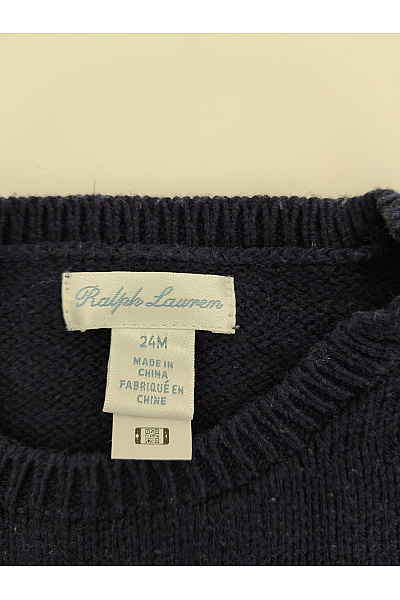 Ralph Lauren Dětský modrý bavlněný svetr s medvídkem Velikost 24M | Ralph Lauren | obrázek 4