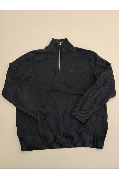 Marc O´Polo Pánský černý Bavlněný Pulovr Se Stojáčkem Na Zip Vel. XL